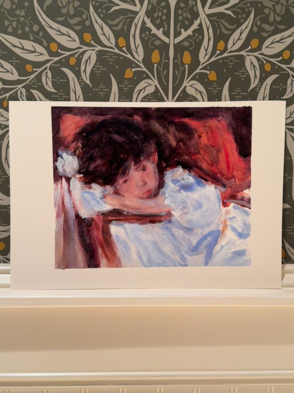 Impressionist Watercolor Portrait Study - Little Girl in Chair